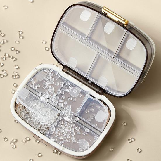 Pill Box Compact Weekly Pill Organizer with Sealing System Moisture-Proof Container Separate Compartments Pill Dispenser for Morning Noon Evening