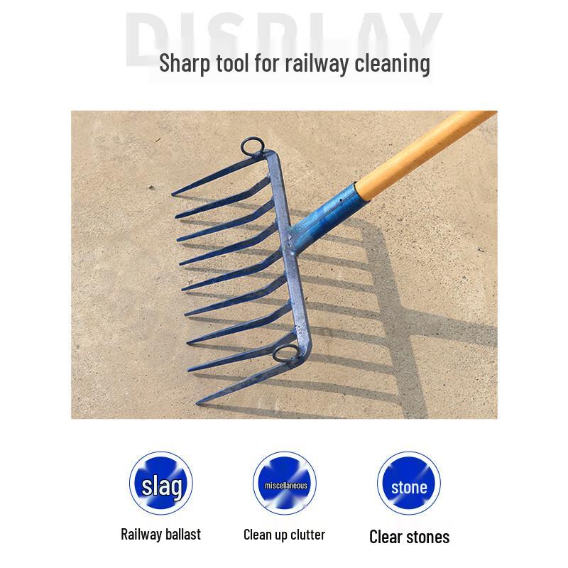 Heavy-Duty Railway Ballast Cleaning Rake