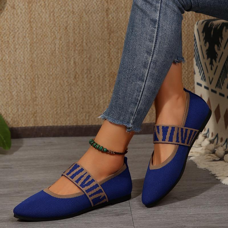 Flat Flying Weave Pointed Shallow Single Shoes Women's Breathable