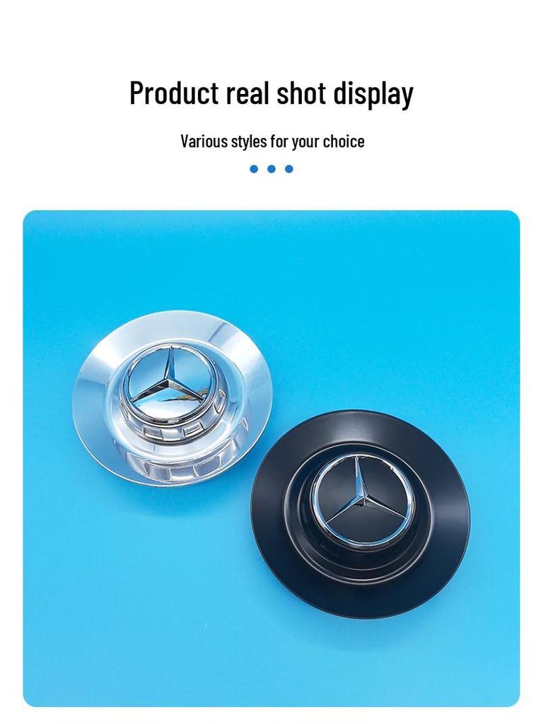 Mercedes C63 Schwarze Radnabenkappen – S600 Große galvanisierte Emblemkappen