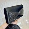 Celebrity high-end dinner bag single shoulder messenger bag small fragrant style bow banquet clutch bag woman