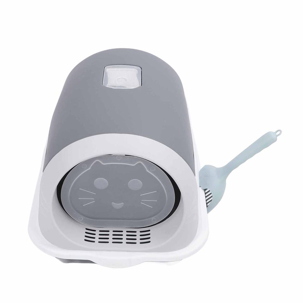 Enclosed Plastic Litter Box Extra Large Odor Resistant Easy Cleaning Covered Kitty Litter Box with Scoop for Indoor Cats