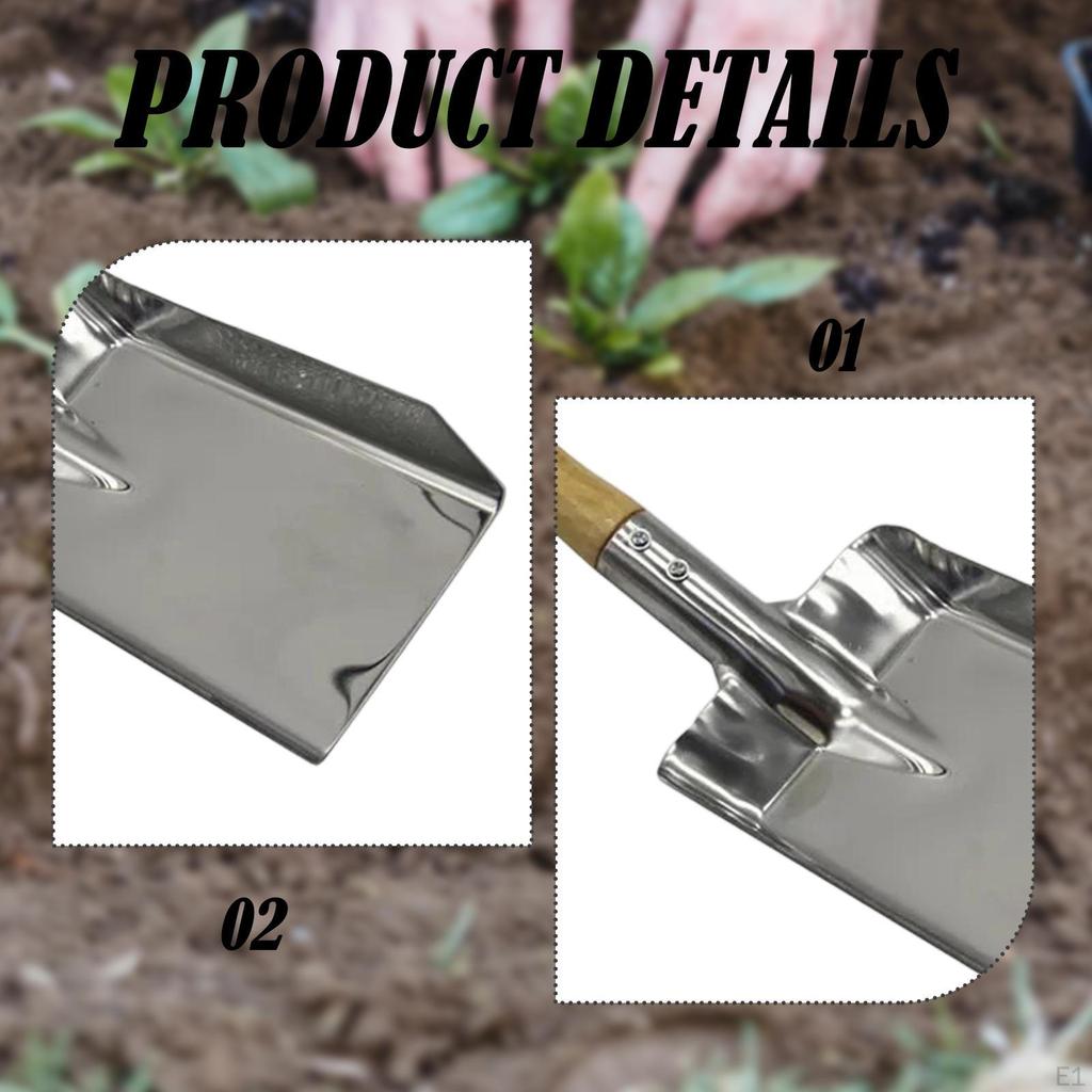 1 Piece Fireplace Ash Shovels Tool Gardening Wooden Handle for Wood Burner