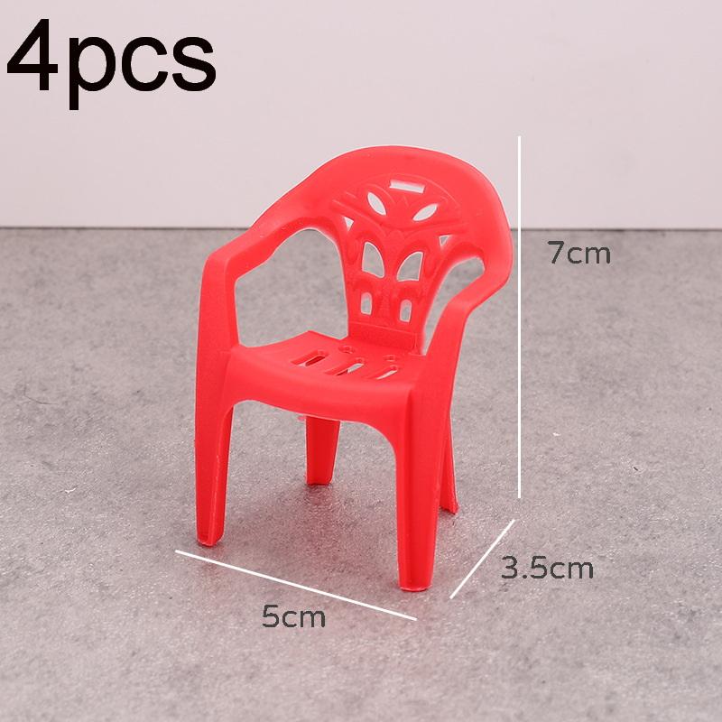 4Pcs Mini Support Miniature Items Armchair Plastic Backrest Chairs For 1/6 Dollhouse Accessories Doll Furniture Children'S Gifts