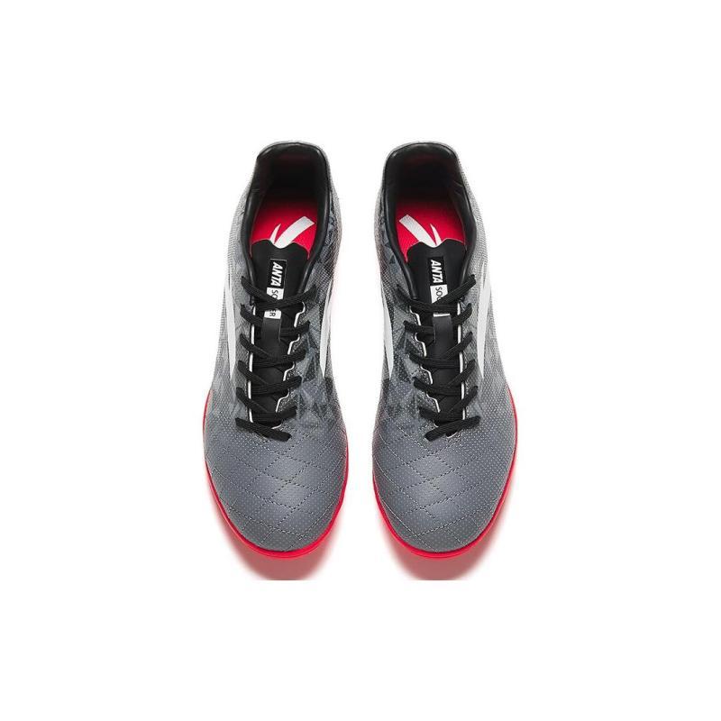 Anta Slip Resistant TF Turf Artificial Turf Abrasion Resistant Soccer Shoes Men's Gray Pink Sneakers 912332201-3