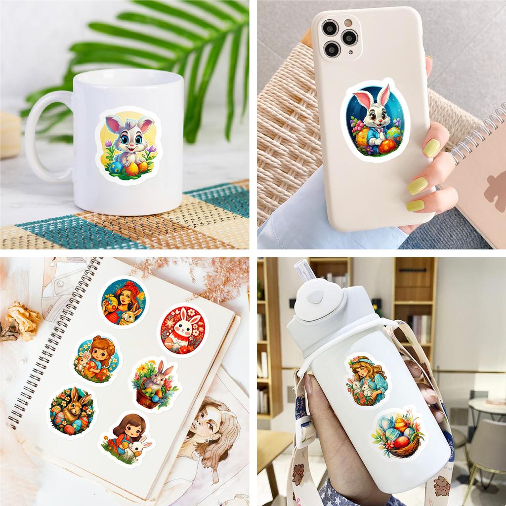 50 New Easter Bunny Personalized DIY Party Carnival Stickers