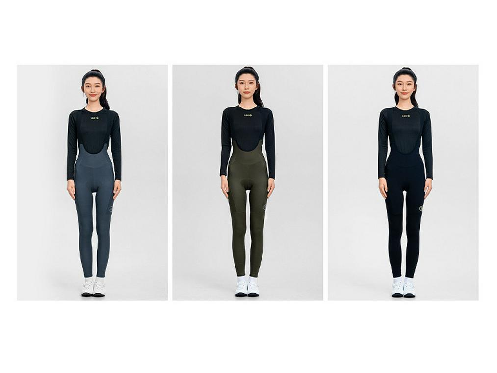 INBIKE Women's Fleece Cycling Bib Pants with High Waist, Pockets, and Belt for Autumn/Winter Road Biking