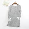 Women's Round Neck Top Color Thickened Plush Cashmere Warm Long Top