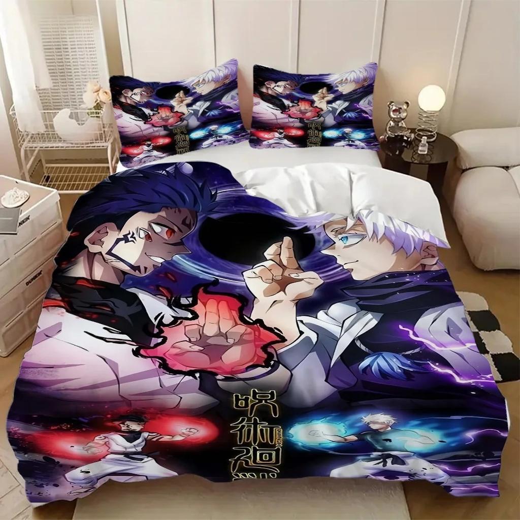 Duvet Cover Pillowcase Jujutsu Kaisen Satoru Gojo Bedding Set 2/3piece Set Adult Kid Bedroom Single Large Size Home Textiles