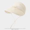 Princess Lace Trim Empty Top Hat for 3-8 Years Old Girls Spring Summer Sun Protection Cotton Linen Cord Fisherman Hat