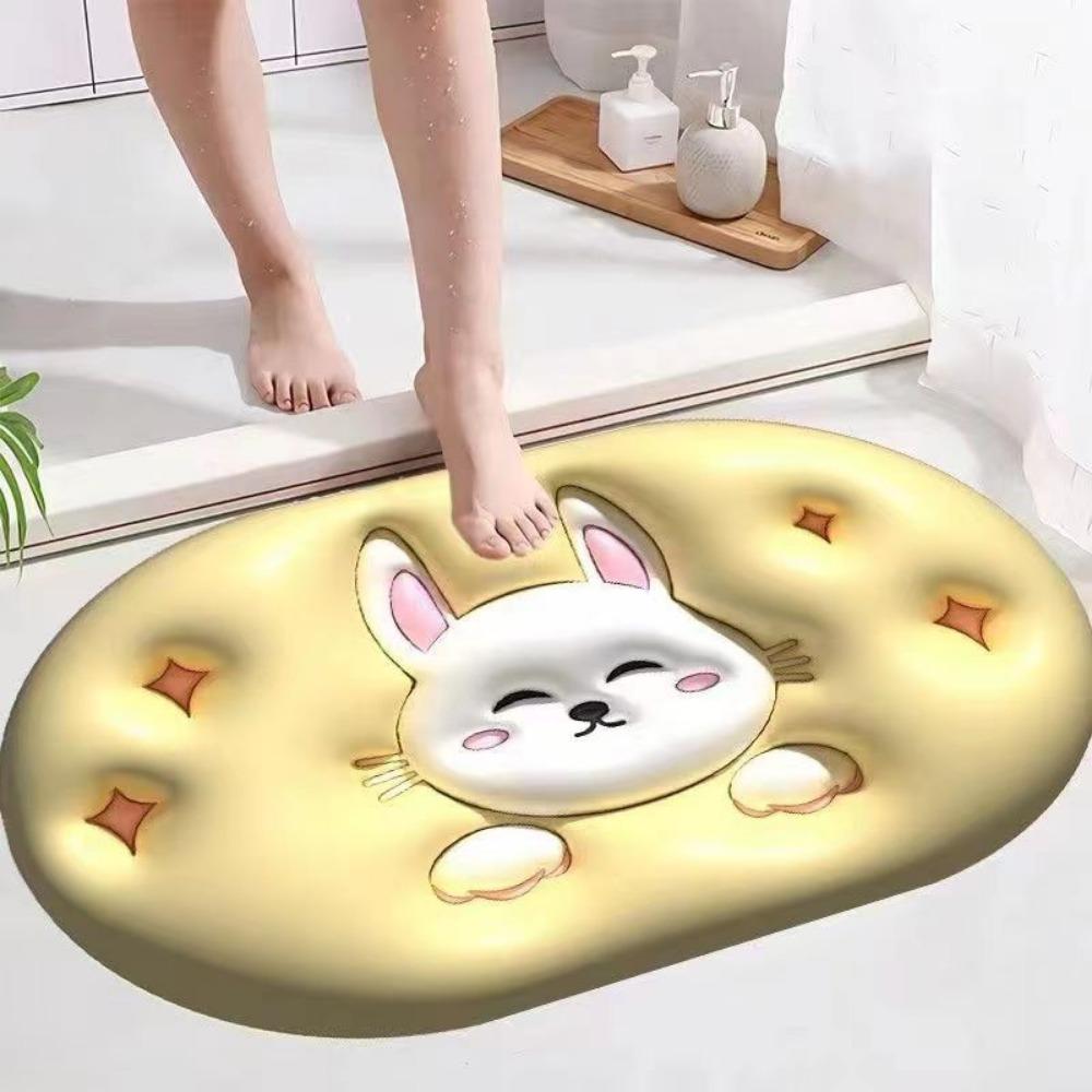 3D Three-dimensional Expansion Flower Soft Drain Floor Mat Bathroom Non-slip Mat Toilet Floor Mat