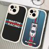M-Martini Racing Horizontal Stripe For IPhone 16 15 14 13 12 11 Pro Max Plus Shockproof Leather Soft Phone Cover