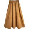 Luxi Autumn High Waist Slim Puffy A-Line Skirt with Elastic Waist and Medium Long Swing.