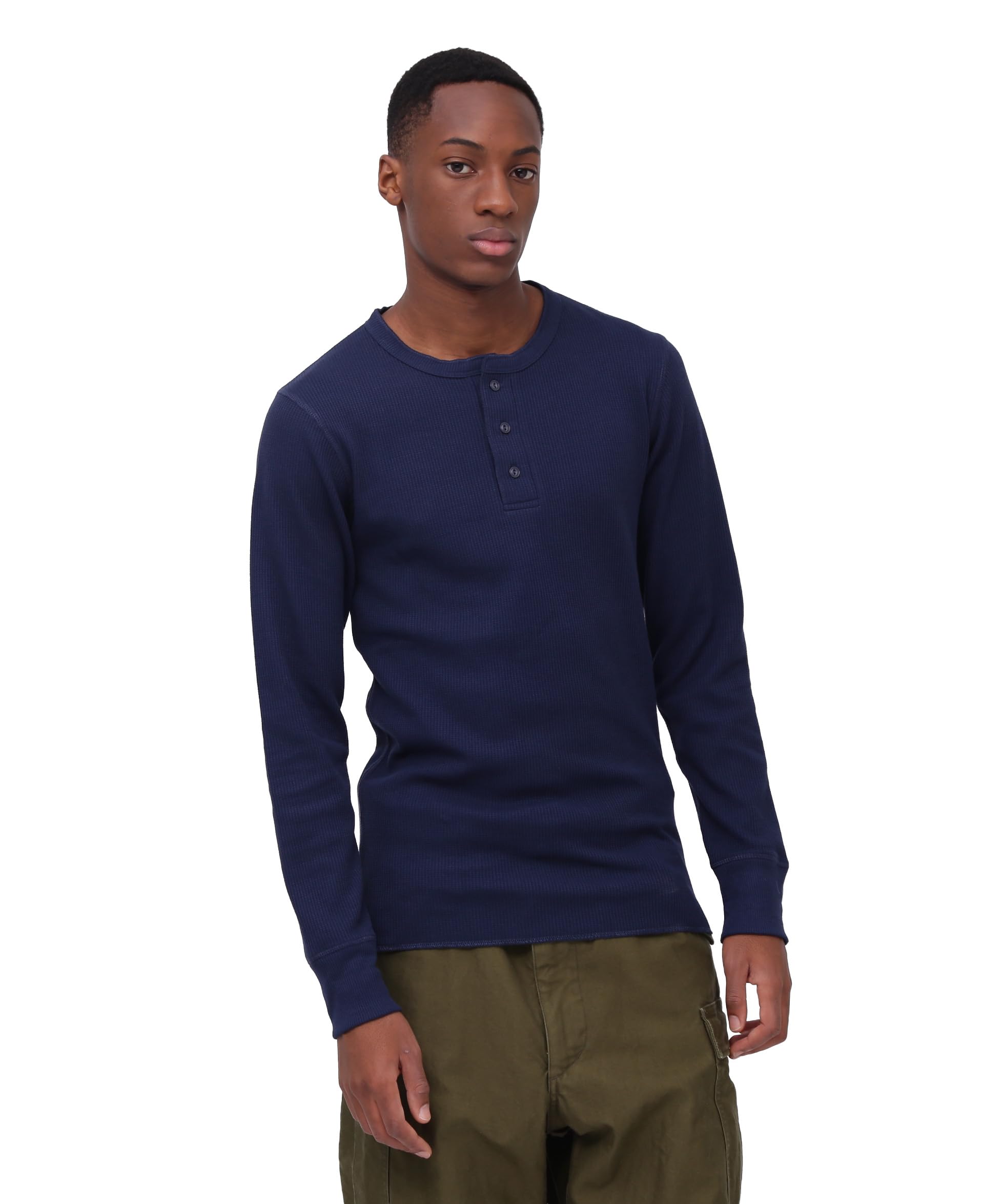 

AVIREX DAILY L/S THERMAL HENLY NECK T-SHIRT men s M 120 navy 783-3930007