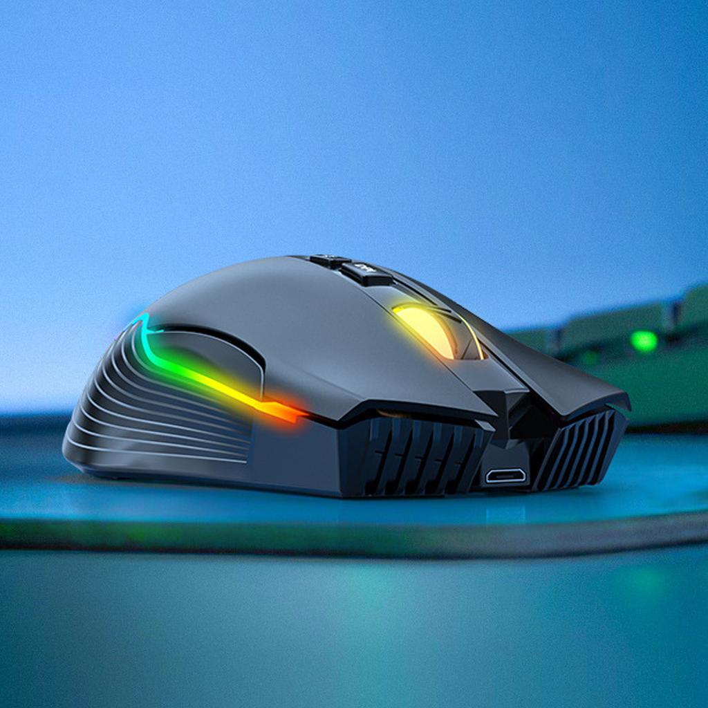 Wireless Mouse USB Rechargeable Ergonomic Wireless Gaming Mouse for Laptop PC Computer Black
