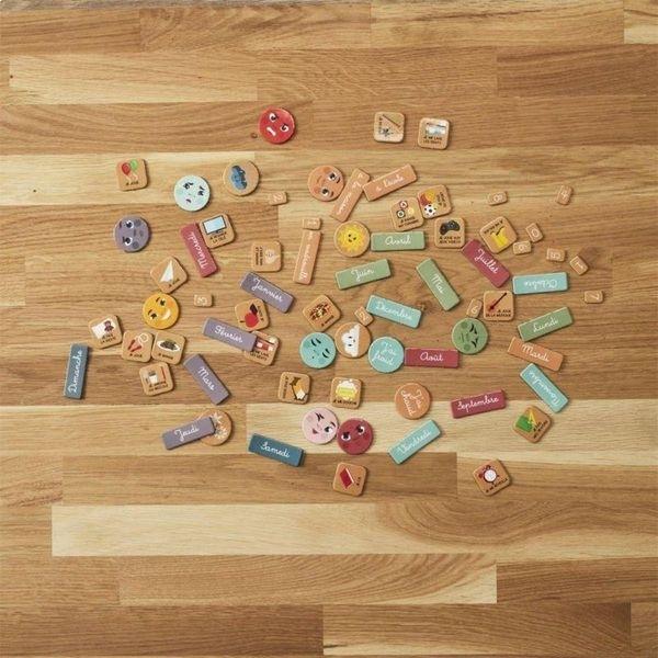 Diagramă săptămânală magnetică Montessori 70 de imagini magnetice