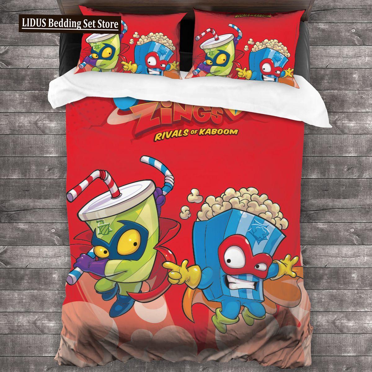 

Комплект постельного белья Super Zings Односпальный Полуторный Двуспальный Евро Кинг-сайз Комплект для кровати Взрослый Мальчики Спальня Комплекты пододеяльников 3D-принт Аниме Игра 200X200 EU single(135x200cm)
