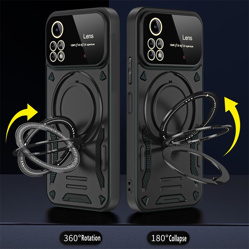 For Xiaomi Poco X4 Pro 5G Case Armor Magnetic Ring Holder Phone Case For Mi PocoPhone Pocco PocoX4 X4Pro X 4 4X Pro Back Cover