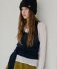 LETTER FROM MOON Halterneck Layered Soft Top (Navy)