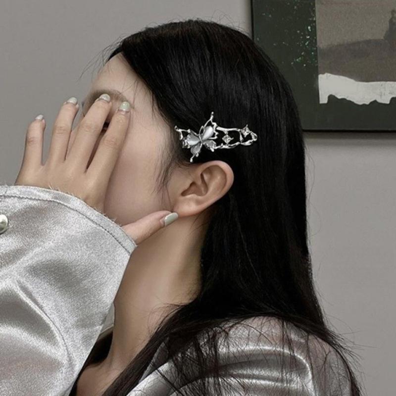 Metallic Butterfly Hairpin Subcultures Side Hairclip 2000S Girl Hair Styling Accs