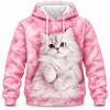 3D Print Cute Cat Hoodie For Men Women Fluffy Kitten Pattern Pullover Hoodie Animal Lover Gift Graphic Hooded Sweatshirt Trend