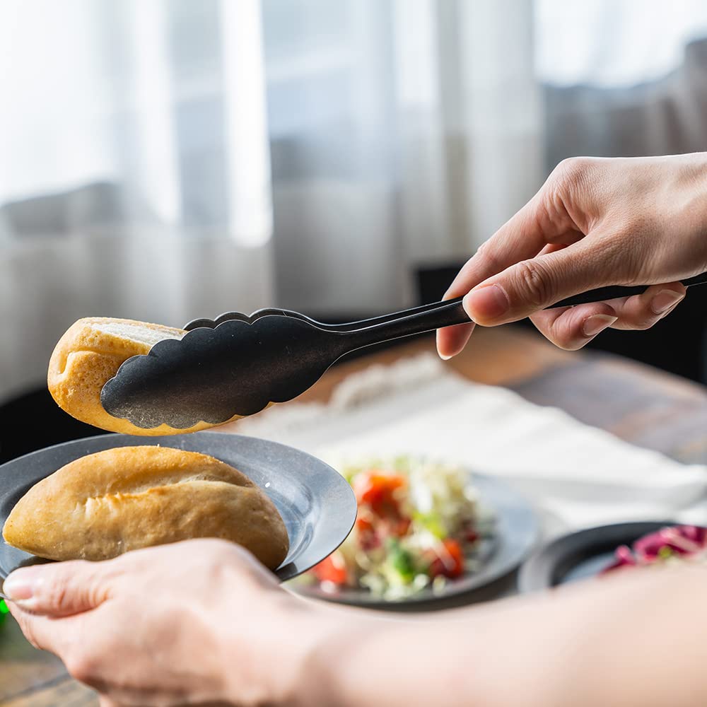 Black Vintage Inox Made in Ideal for Cafes and Stainless Steel with Aged Dishwasher All-Purpose Tongs, 240mm, Japan. [Official Product] Restaurants.