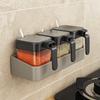 No-Drill Installation Spice Jar Removable Condiment Organizer Wall-Mounted Spice Rack  Kitchen Use
