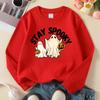 Kids Fall Winter Crew Neck Sweatshirt, Stay Spooky Ghosts Pumpkins Halloween Print