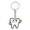 10 Pcs Dental Tooth Shape Model Simulation Keychain  Keyring Cartoon Lovely Girls Kids Gift Pendant Teeth Key Chain