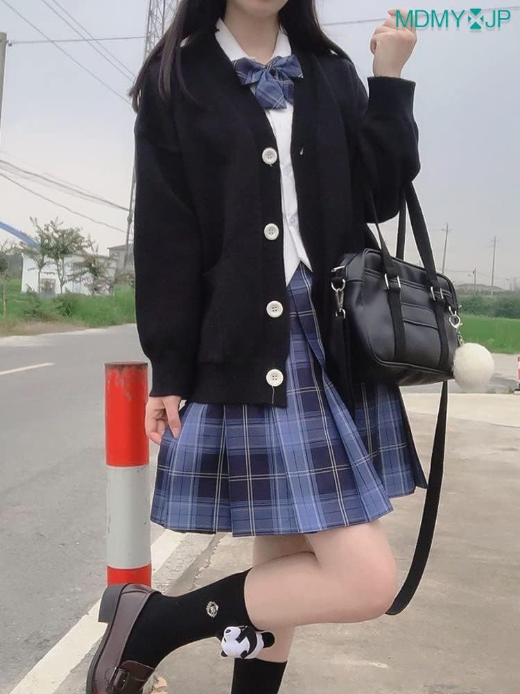 MDMYXJP School Cotton Knit Cute and MD111 Free Cardigan, JK, Girls' Uniform, Sweater, V-Neck, Outerwear, Innocent, Spring, Autumn, Winter, (JP,