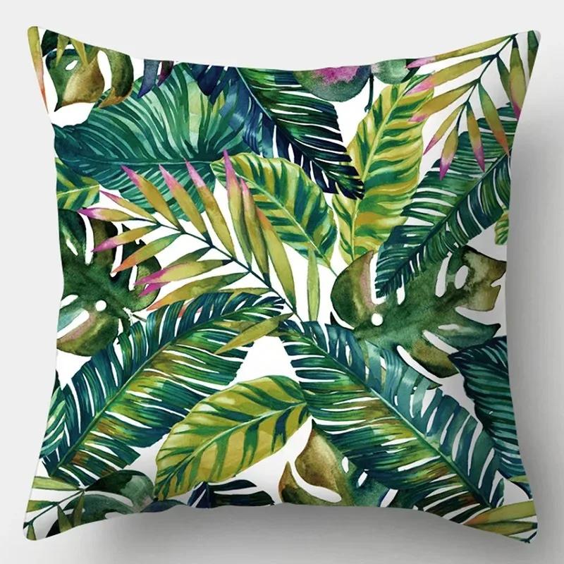 Sofa Simple Cushion Pillow Case Tropical Plant Print Decorative Cushion Cover Living Room Luxury Art Home