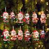 Wooden Christmas Ornament 2D Santa Claus On Hot Air Balloon/Riding Bicycle/Penguin/Elf Hanging Ornaments for Xmas Tree Holiday Party Decor