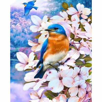 Diamant borduurwerk bloem vogel 5d diamant schilderij volledige ronde strass foto