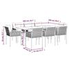 VidaXL Ensemble à manger de jardin 9 pcs coussins résine tressée acier 3187062