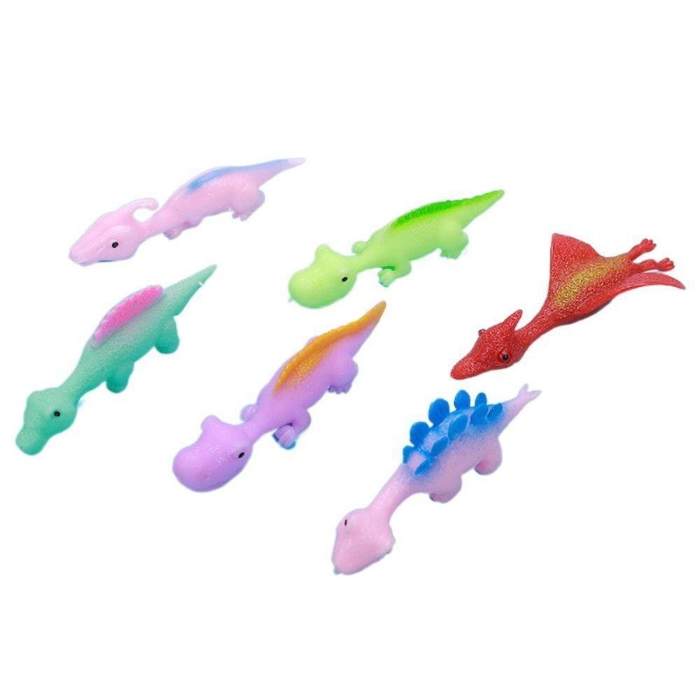 5pcs Dinosaur Launch Dinosaur Plastic Flying Dinosaur Finger Toys  Party Favors
