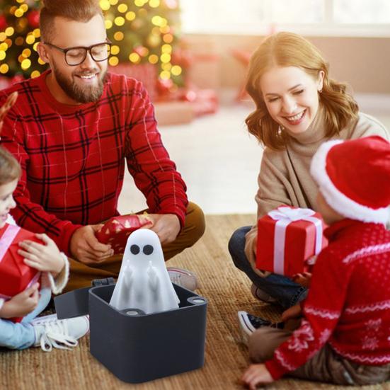 1/2ks Halloweenská ozdoba duch s prostředníčkem v krabičce vyskakující duch v pouzdře stolní dekorace škádlení přátel záludné rekvizity gag žert dárek