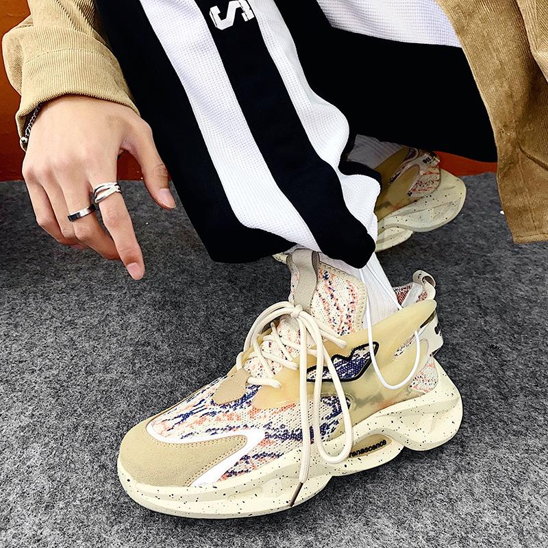 

Модные мужские повседневные спортивные туфли Dad Chunky Sneakers Кроссовки для бега в сетку Удобные спортивные кроссовки с дышащей платформой 42 бежевый
