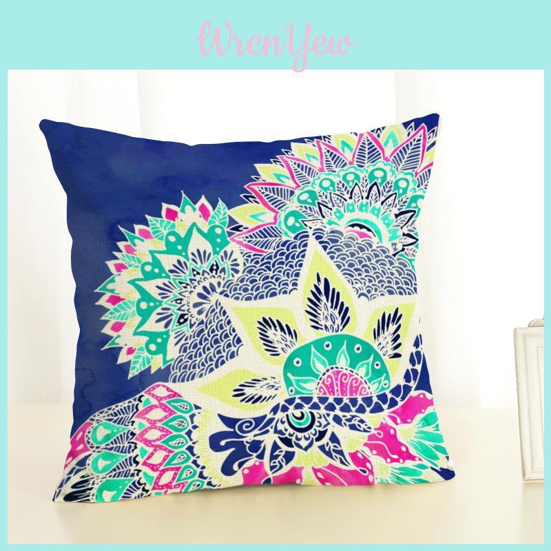 Versatile Cotton Linen Geometry Painting Pillow Case New Case 45*45 For Home Decor