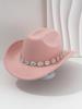 Women's Western Cowboy Hat with Teardrop Gem Embellishment - Vintage Jazz Party Hat.