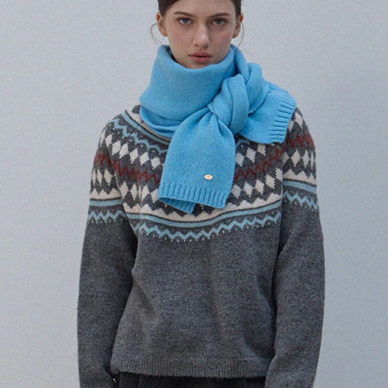 

LE STUDIO SIMPLE WOOL MUFFLER 5 COLOR BLACK