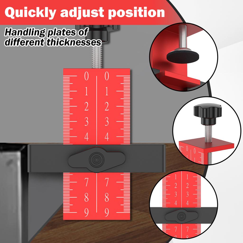 Cabinet Door Installation Tool Aluminium Alloy Cabinet Door Mounting Jig Precise Cabinet Door Installation Positioner Adjustable