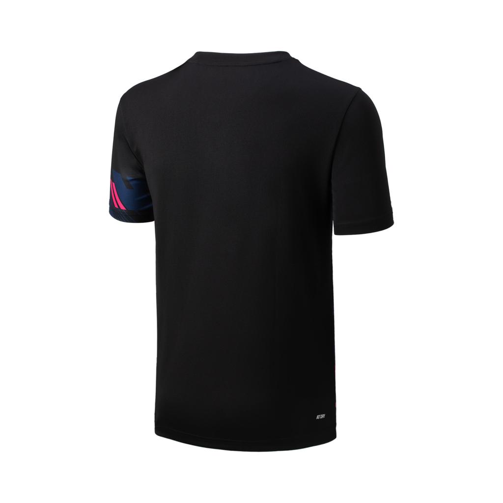 Li-Ning Round Neck Short Sleeve Mid Waist Tied Casual Sports Suit Men Suit Black AATU053-1