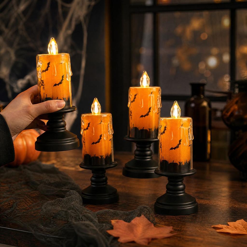Flameless Candles with Holders for Tabletop Decor and Centerpieces
