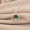 Green Onyx Cab Gemstone 925 Sterling Silver Jewelry Designer Pendant 1.2" For Her PP-68-23
