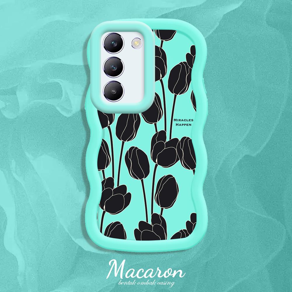 

М який силіконовий чохол Macaron Phone Case з малюнком Big Wave Edge Протиударний захисний гумовий чохол для OnePlus Vivo Motorola Moto Vivo Y17 синій