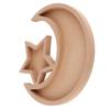 Eid Wooden Dessert Tray Cute Shape Multifunctional Ramadan Wood Moon Tray for Home Ramadan Party