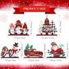 Huwena 5 Pcs Christmas Table Decorations Wooden Xmas Table Centerpiece Signs Joy Snowman Gnomes Table Signs Buffalo Plaid Christmas Decors for Winter