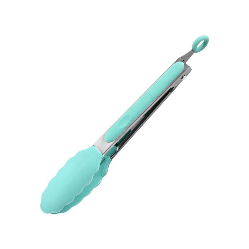

Kitchen Cooking Baking Bread Clip Stainless Steel BBQ Clamp Silicone Food Clip Non-Slip Salad Tweezer Camping Picnic Tools