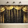 2D Plane 2D Banner 1 Piece of 2D Luxurious Golden Starry Night Sky Background Fabric Paired with Curtains