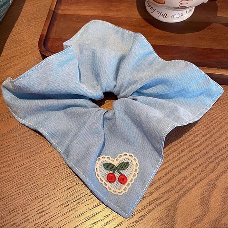 Sweet Gentle Women Tulip Flowers Ribbons Hair Scrunchies Fairy Bowknot Streamers Hair Ribbons Ponytail Holder Hair Accessories